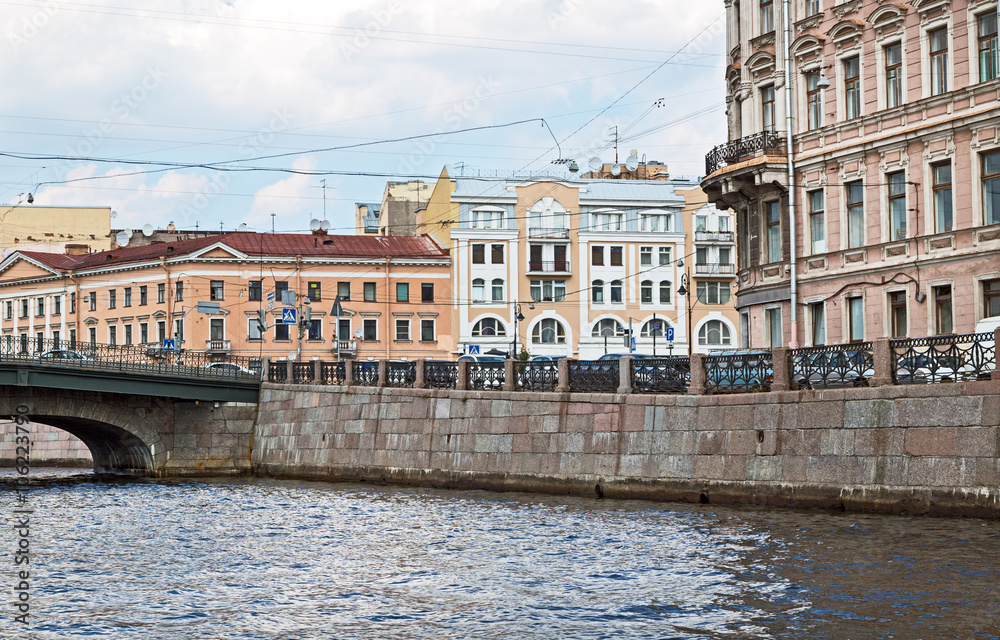 view on embankment in Saint Petersburg, Russia
