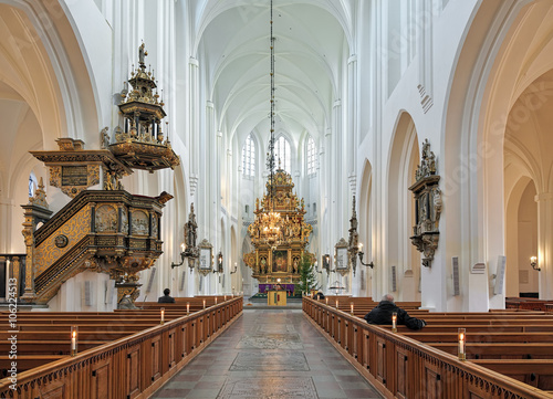 Interior of St. Peter's Church (Sankt Petri kyrka) in Malmo, Sweden