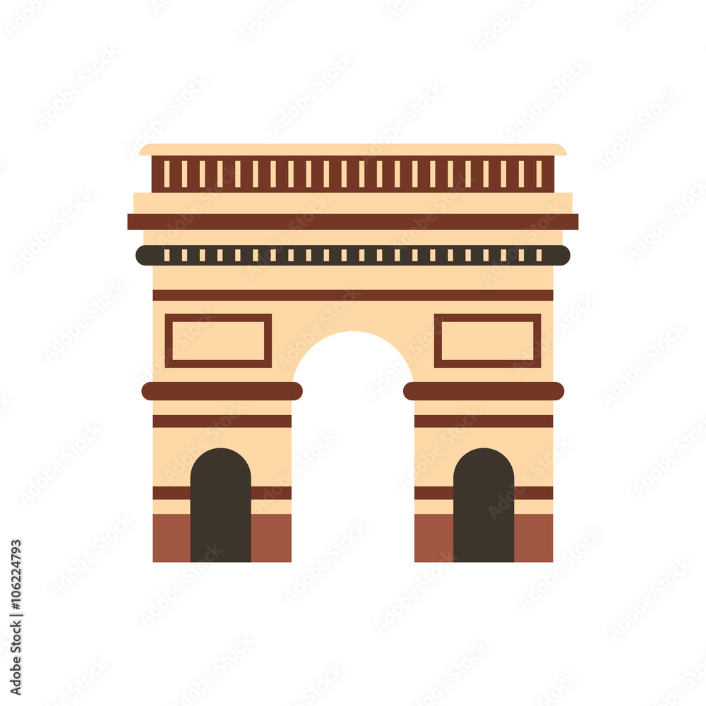 Triumphal arch icon, flat style