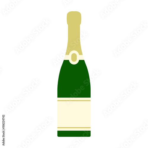 Champagne bottle icon, flat style