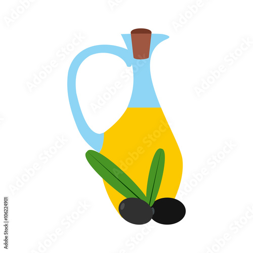 Bottle of olive oil icon, flat style 