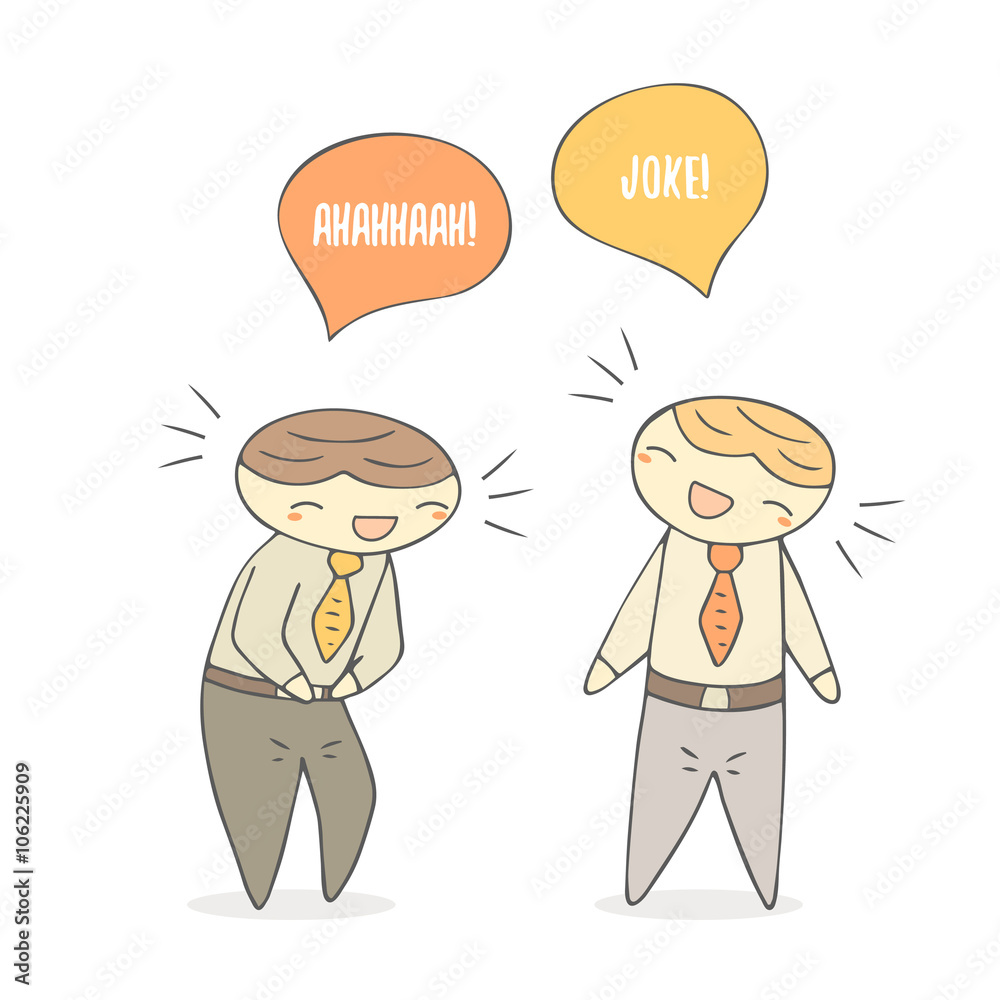 Cute hand drawn doodle laughing boys. Cute hand drawn doodle laughing boys.
