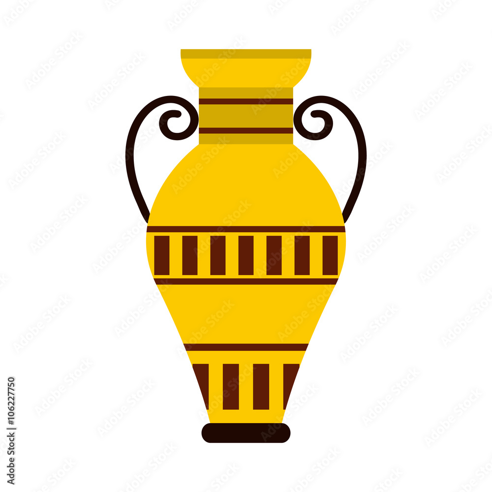 Egyptian vase icon, flat style 