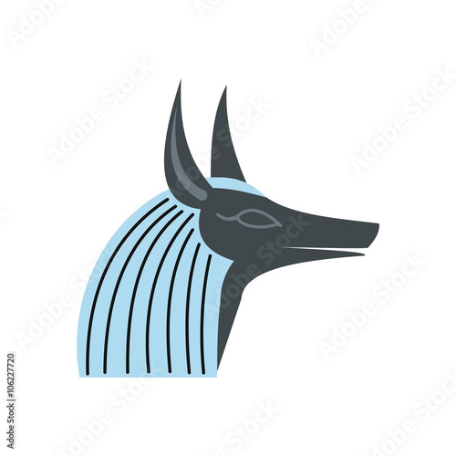Anubis head icon, flat style 