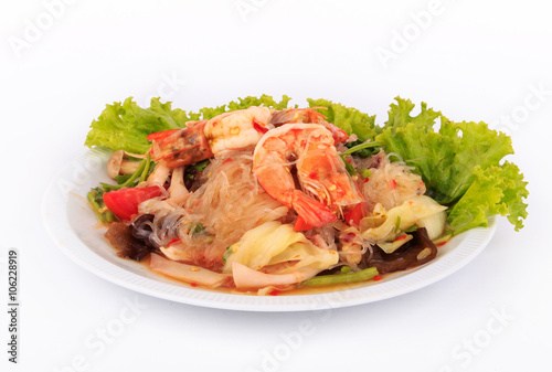 Spicy seafood salad. Thai Seafood Salad & Spices.