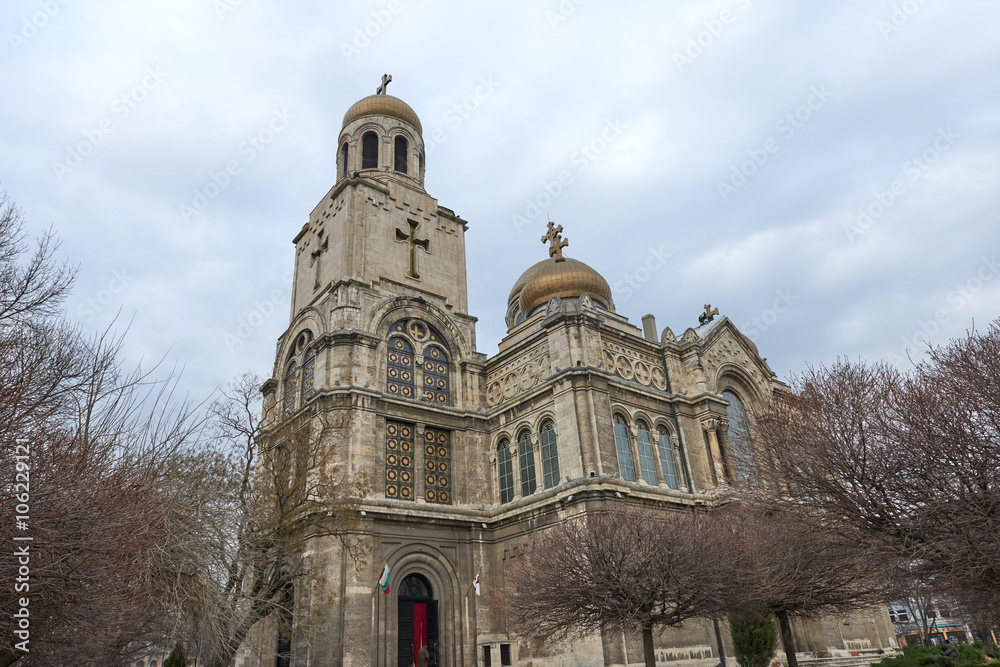 VARNA, BULGARIA, 29.02.2016: The Cathedral of the Assumption of the Virgin - one of the landmarks VARNA, BULGARIA, 29.02.2016: The Cathedral of the Assumption of the Virgin - one of the landmarks