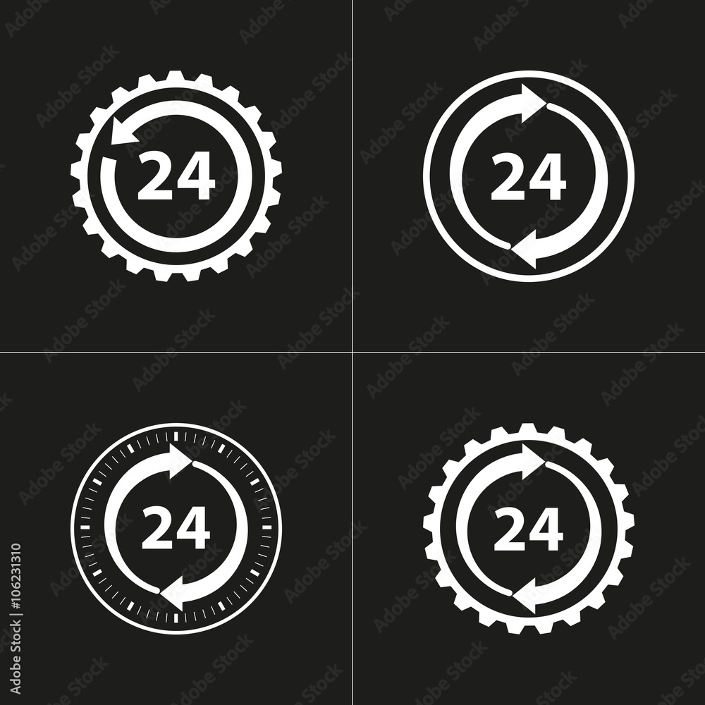 24 hour service - vector icon. 24 hour service - vector icon.