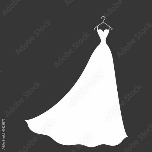 bridal dress on a hanger