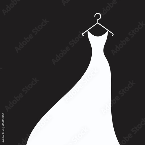 bridal dress on a hanger