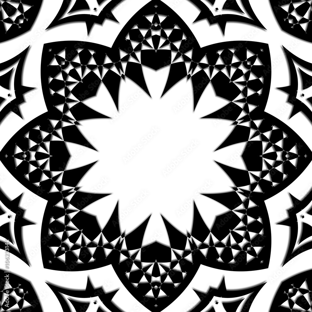 A black pattern on white background.