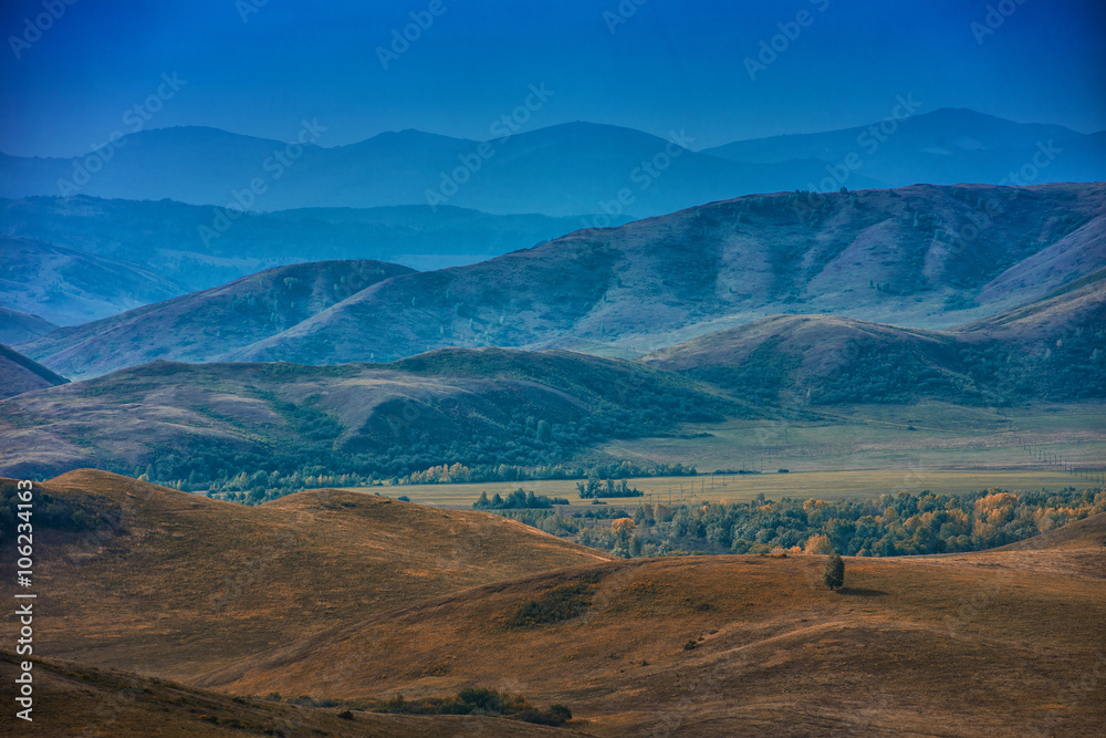 mountain in autumn day