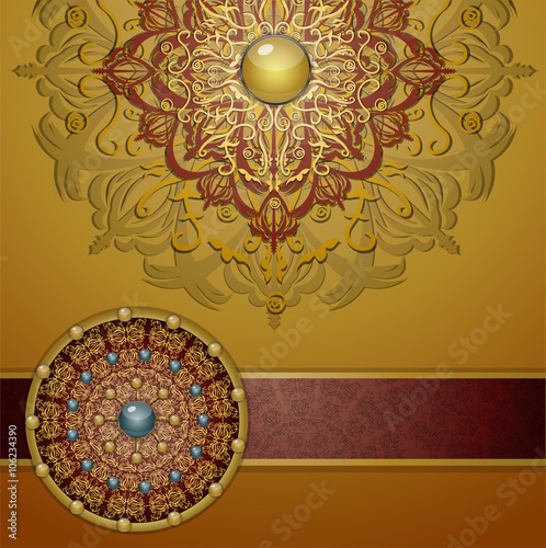 Retro background with ornament, Illustration 10 version