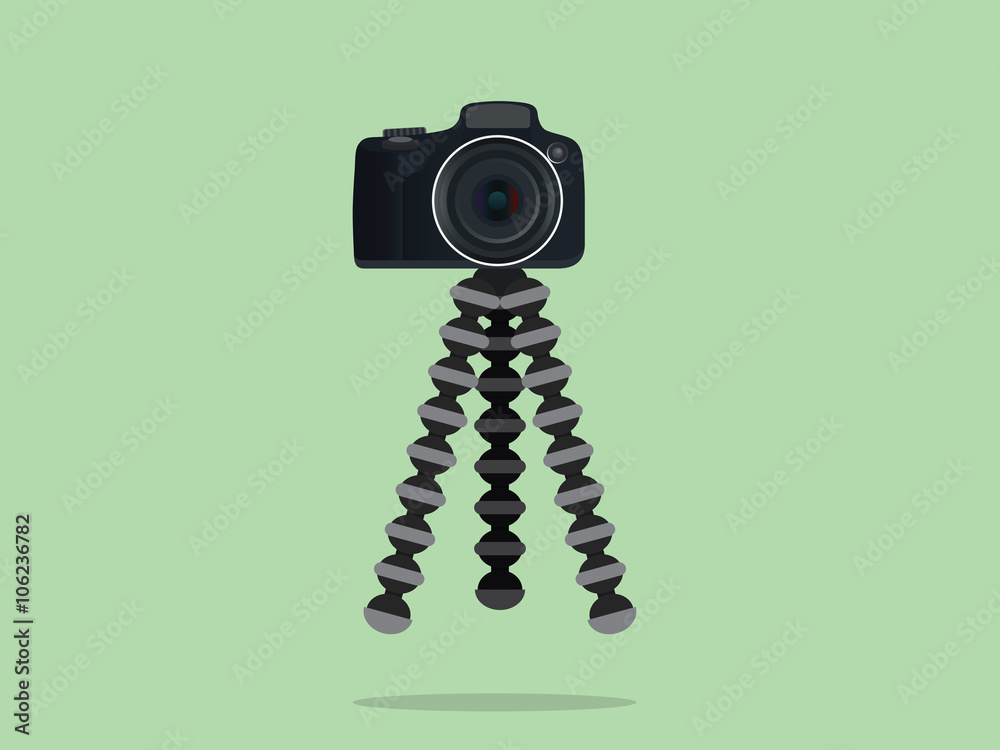 camera slr dslr tripod with gorilla style vector de Stock | Adobe Stock