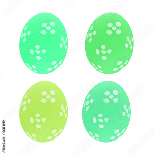 Set of four easter eggs isolated on white background for design  happy easter day