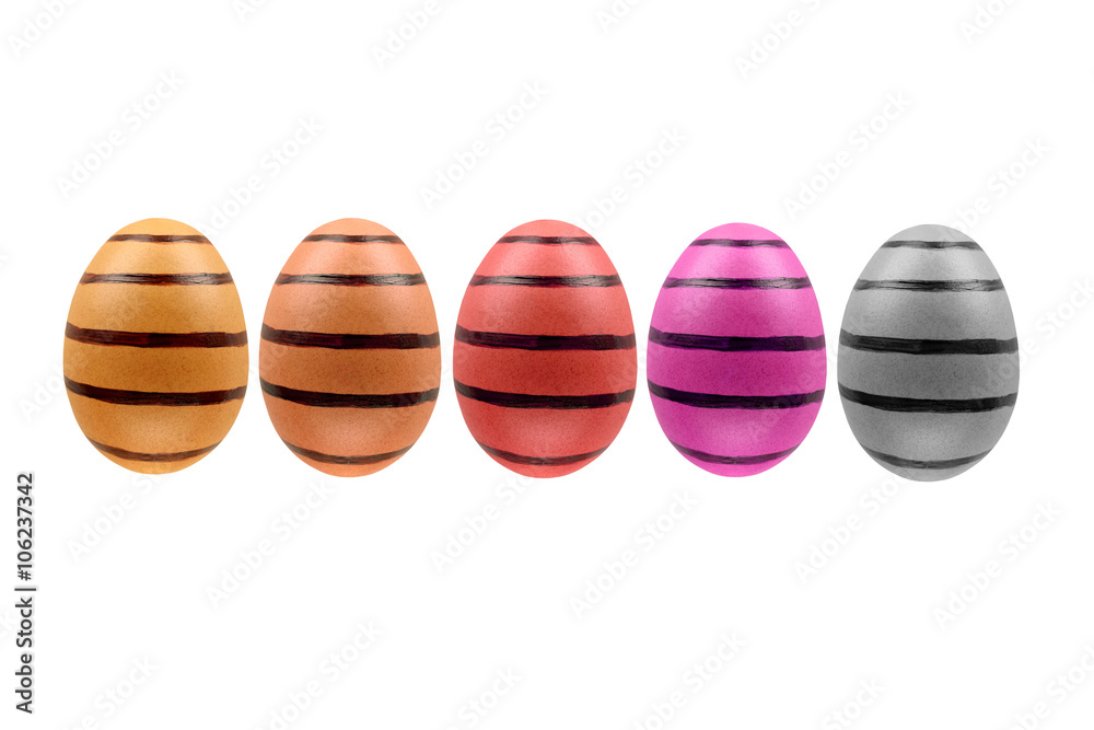 Set of three easter eggs isolated on white background for design happy easter day Set of three easter eggs isolated on white background for design happy easter day