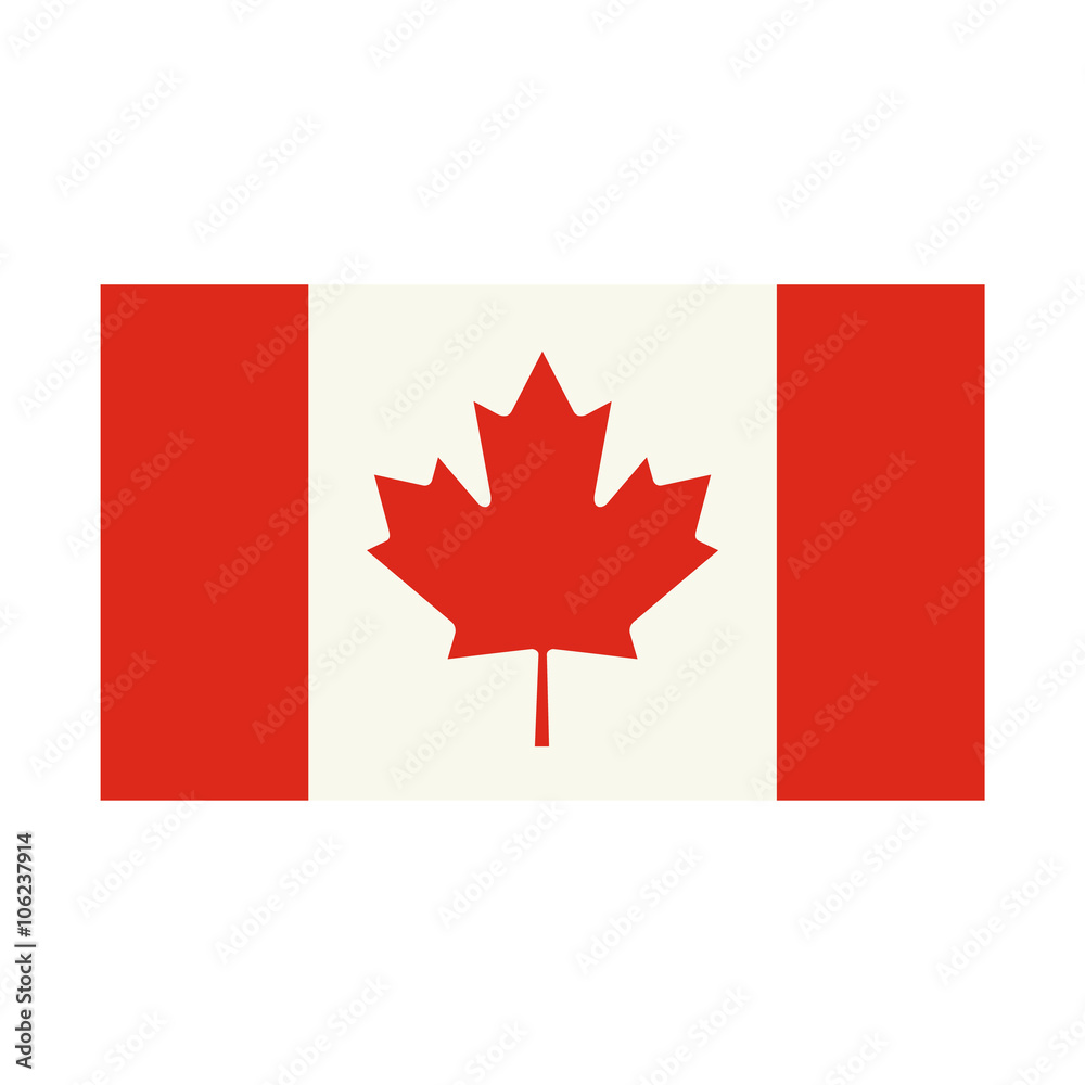 Flag of Canada icon, flat style Flag of Canada icon, flat style