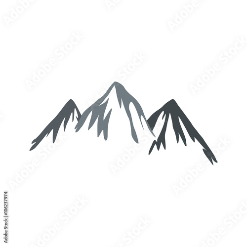 Mountain icon, flat style 