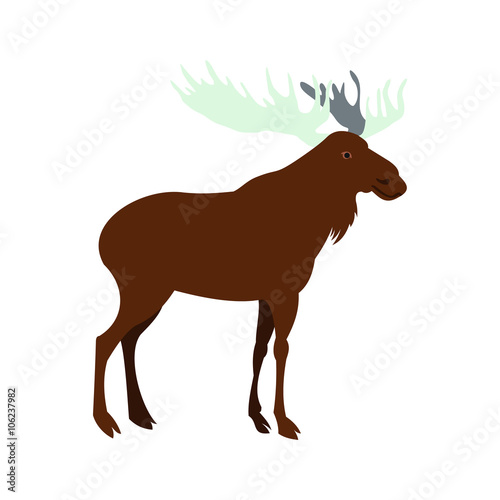 Deer icon  flat style