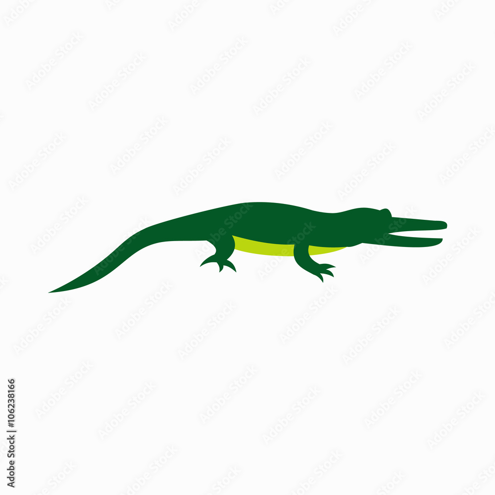 Fototapeta premium Crocodile icon, flat style