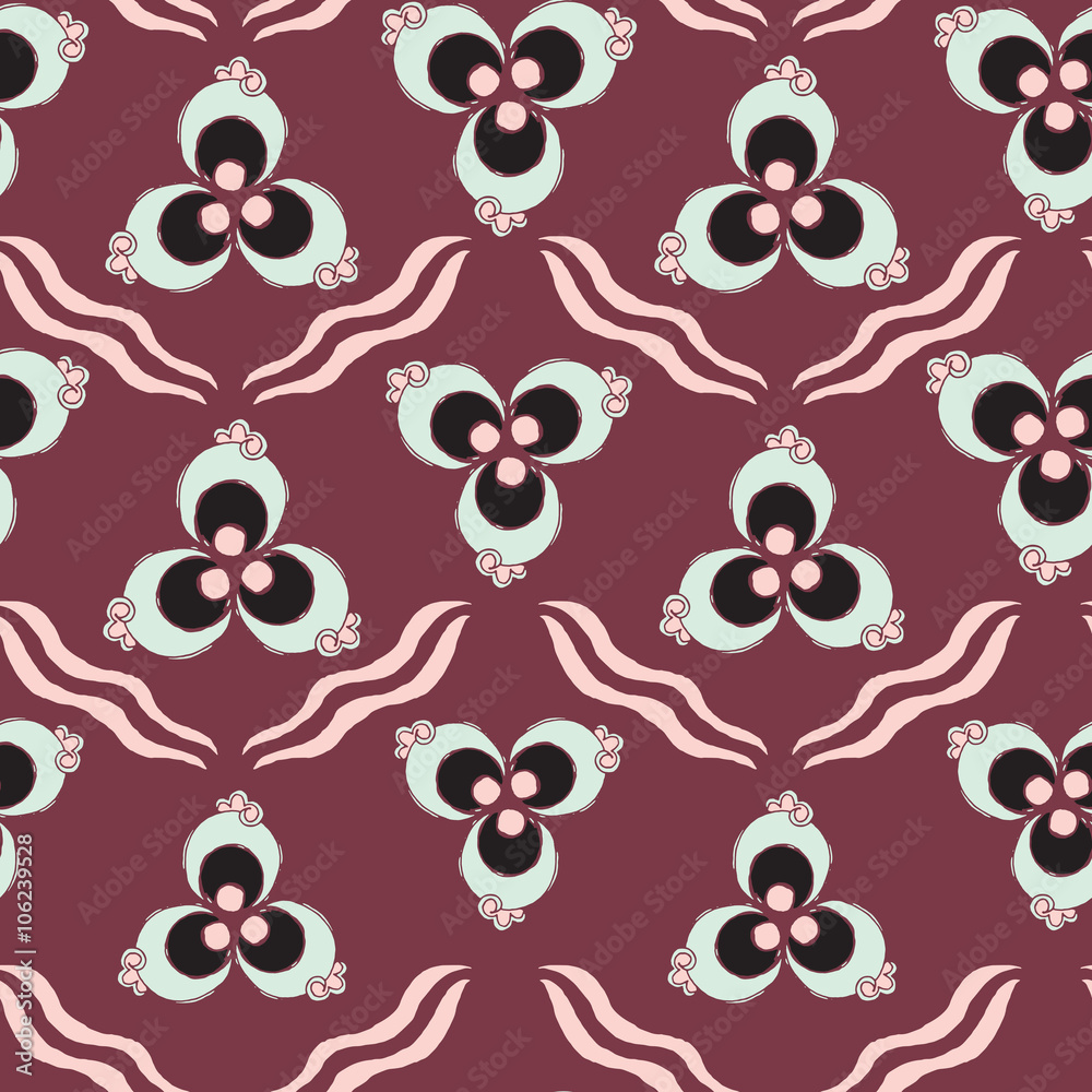 Fototapeta premium Turkish chintamani seamless pattern