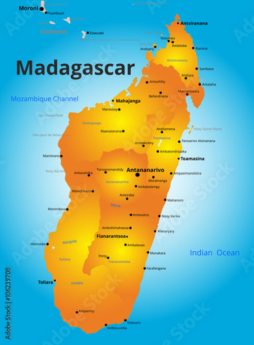 color map of Madagascar country