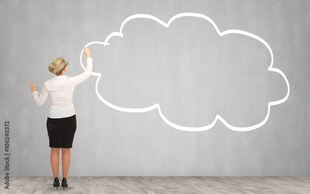 Business woman drawing on the wall. business concept
Business woman drawing on the wall. business concept