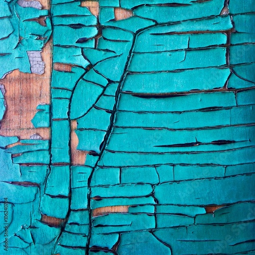 Turquoise paint decay