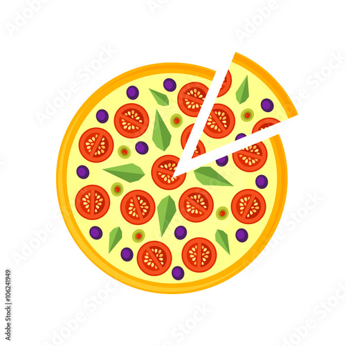 Pizza Icon isolated on a white background.