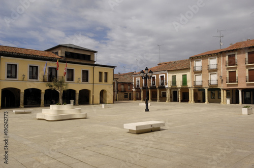 Main square of Villalpando, Zamora province, Castilla y León,Spain photo