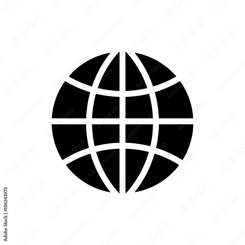 The globe icon. Globe symbol. Flat Vector illustration