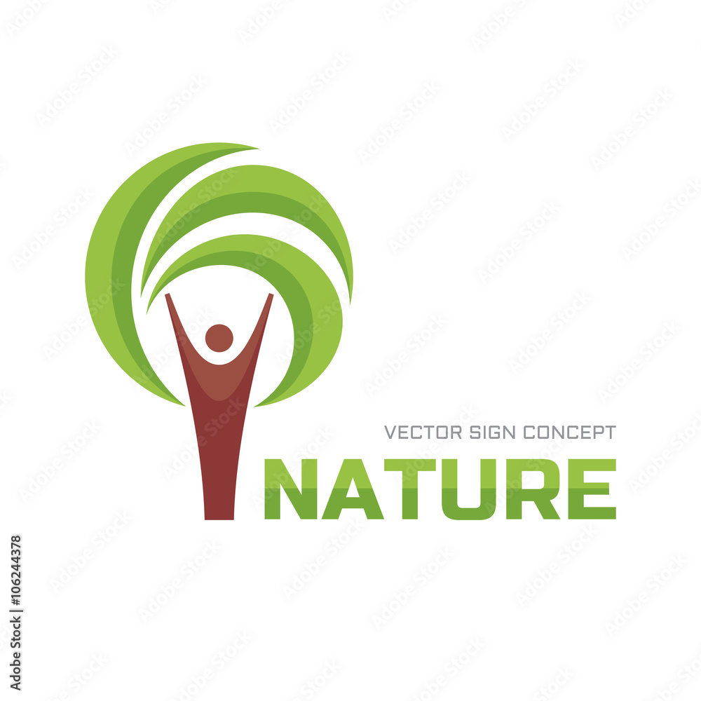 Vetor do Stock: Nature - vector logo concept illustration. Human tree ...