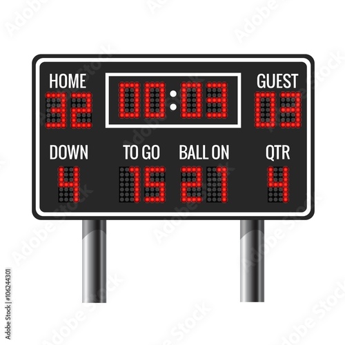 American football vector scoreboard