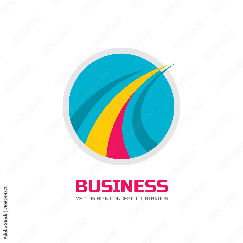 Abstract vector logo concept illustration. Circle and abstract lines logo sign. Business corporation logo. Transport logo sign. Speed logo sign. Vector logo template. Design element.