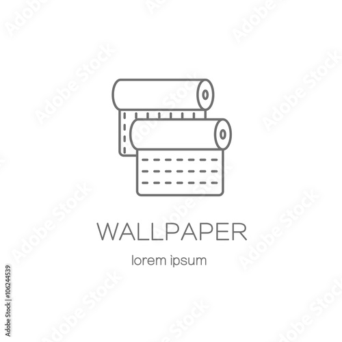 Wallpaper DIY shop logotype design templates.