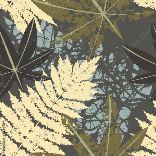 Seamless pattern of tropical plants