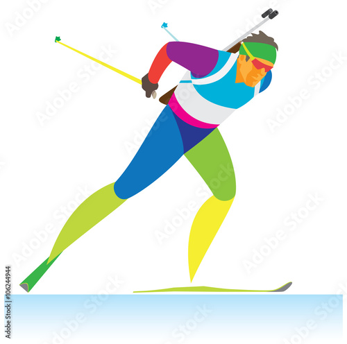 The biathlon is a race. Young biathlete