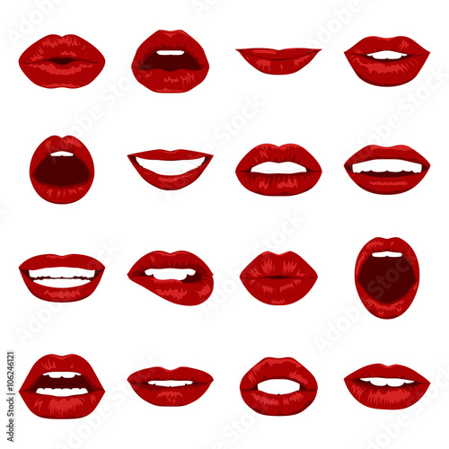Vector lips set.
