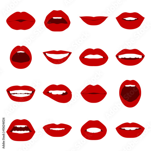 Vector lips set.