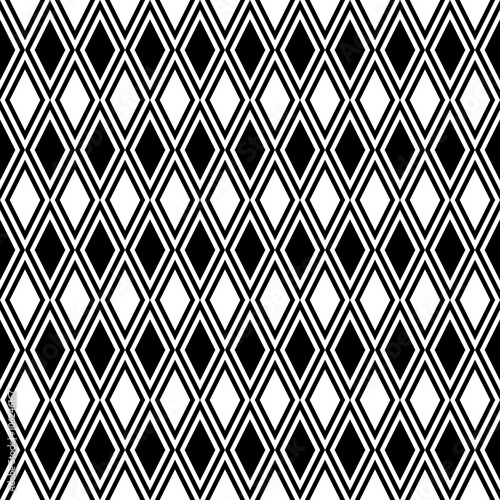 Seamless Pattern | Rhombuses | Black-and-White