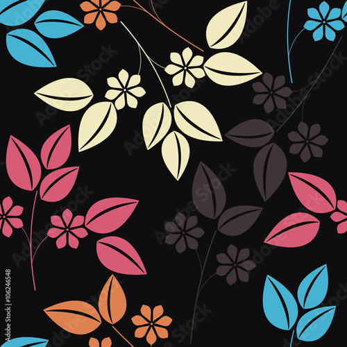 Stylish seamless pattern with colorful floral bouquet
