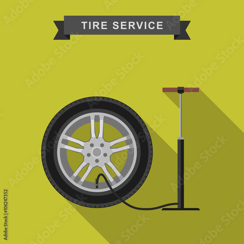 Tire service flat illustration.