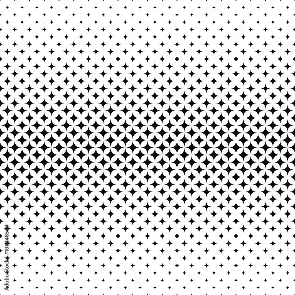 Seamless black and white star pattern