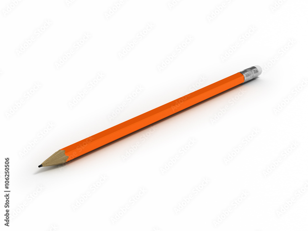 isolated orange pencil on white background isolated orange pencil on white background