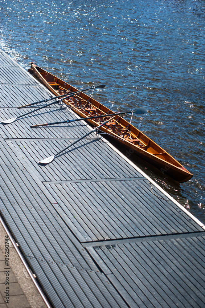 Two places canoe in Amsterdam canal Two places canoe in Amsterdam canal