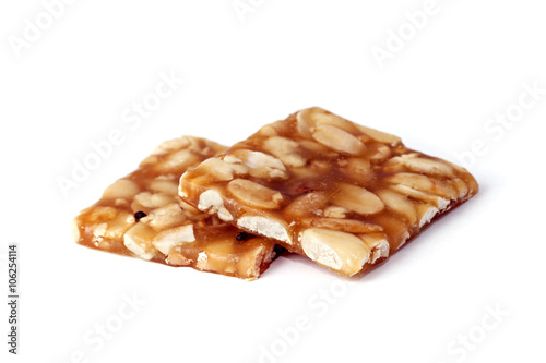 Indian brittle over white photo