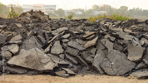 Obraz na plátně Asphalt rubble mound.