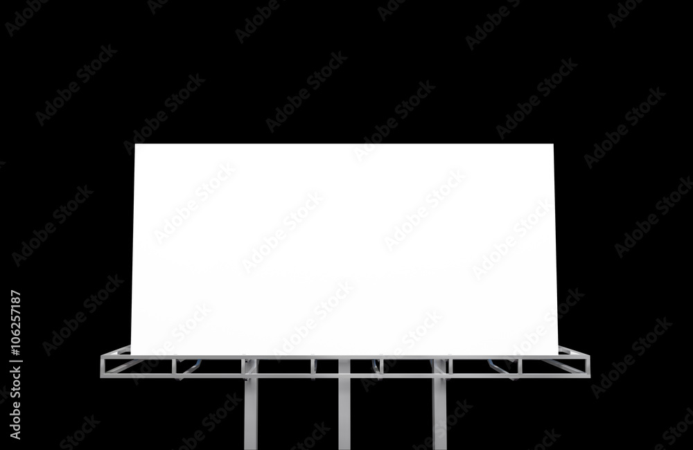 Fototapeta premium Billboard on Black 3d rendering