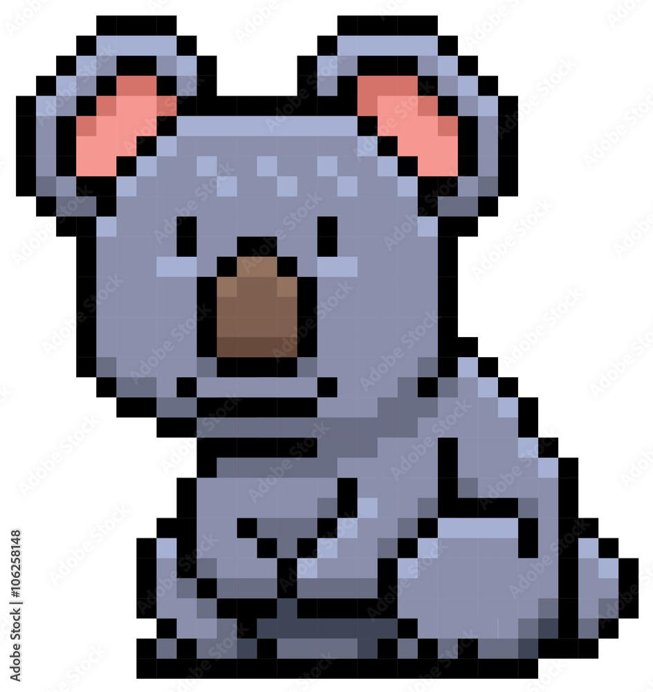 Fototapeta premium Vector illustration of Koala Bear - Pixel design