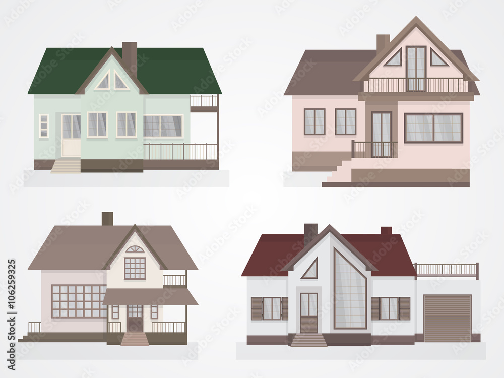 Vector set of houses icons. Vector set of houses icons.