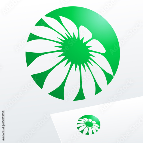 Abstract vector sign. Logo for Ecology, Pharmacy, Cosmetics, Medicine activity